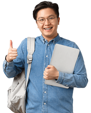 university-study-abroad-lifestyle-concept-satisfied-happy-asian-male-student-glasses-shirt-showing-thumbs-up-approval-likes-studying-college-holding-laptop-backpack 1-min